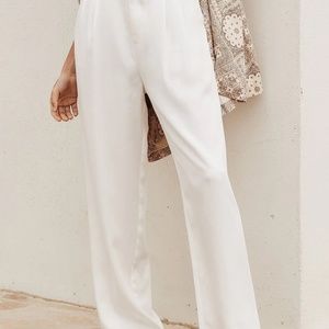 12th tribe JAXON WHITE WIDE LEG TROUSERS